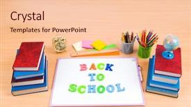  Presentation with back school - Theme featuring alarm globe - back to school concept background and a lemonade colored foreground