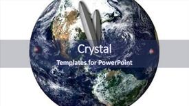  Presentation with minute - Beautiful presentation theme featuring alarm globe - last minute concept backdrop and a ocean colored foreground