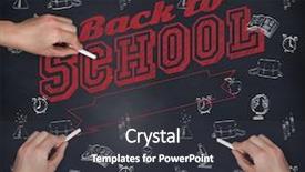  Presentation with chalk - Audience pleasing presentation consisting of alarm globe - multiple hands writing with chalk backdrop and a dark gray colored foreground