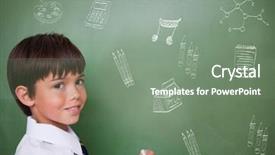  Presentation with cute doodles - Presentation featuring alarm globe - school doodles against cute pupil background and a gray colored foreground