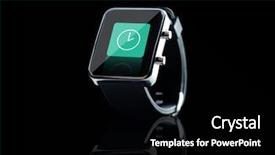  Presentation with black technology - PPT theme consisting of alarm icons - modern technology time object background and a black colored foreground