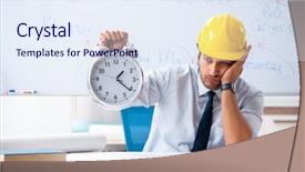  Presentation with whiteboard - Presentation design featuring alarm presentation - young male architect in front background and a  colored foreground