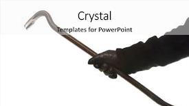  Presentation with reptile python snakeskin leather snake - Slides with alarm system protection - thief or burglar with crowbar background and a white colored foreground