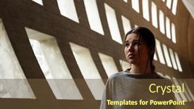  Presentation with sad girl dark - Audience pleasing theme consisting of alarmed-sad-teenage-girl backdrop and a tawny brown colored foreground