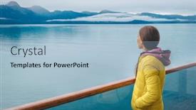  Presentation with cruise ship - Amazing presentation theme having alaska-cruise-travel-tourist-looking backdrop and a light blue colored foreground