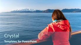  Presentation with cruise ship - Slide set having alaska-cruise-travel-tourist-looking background and a  colored foreground