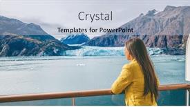 Presentation with scenic - PPT theme featuring alaska-glacier-bay-cruise-ship background and a light blue colored foreground