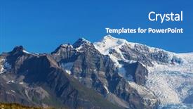  Presentation with snowy mountain tops in alaska - Slide set having alaska in summer snow cover background and a teal colored foreground