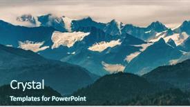  Presentation with luxury mountain nature - Audience pleasing theme consisting of alaska mountains inside passage nature backdrop and a ocean colored foreground