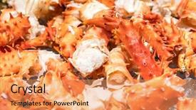  Presentation with alaskan seafood - Colorful presentation theme enhanced with alaskan king crab and seafood backdrop and a coral colored foreground