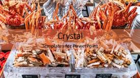  Presentation with alaskan seafood - Theme having alaskan king crab in seafood background and a red colored foreground