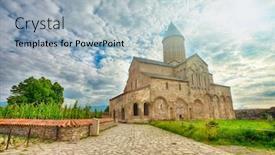  Presentation with kakheti - Amazing presentation having alaverdi cathedral in kakheti region backdrop and a light blue colored foreground