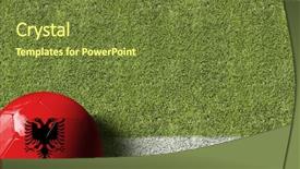  Presentation with soccer field - Audience pleasing theme consisting of albania ball in a soccer backdrop and a  colored foreground