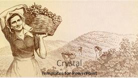  Presentation with albania - Cool new presentation theme with albania-circa-1976-woman-harvesting backdrop and a coral colored foreground