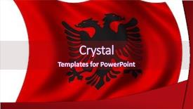  Presentation with albania - Slide set enhanced with albania flag waving background and a wine colored foreground