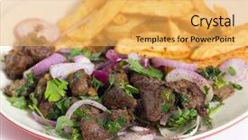  Presentation with food chips - Presentation theme with fry s food - albanian liver a traditional turkish background and a yellow colored foreground