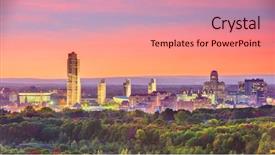  Presentation with new york city - Presentation theme consisting of albany new york usa downtown background and a  colored foreground