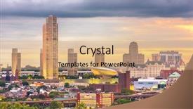  Presentation with new york city - Colorful presentation theme enhanced with albany new york usa downtown backdrop and a coral colored foreground