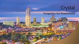  Presentation with new york city - Audience pleasing PPT theme consisting of albany new york usa downtown backdrop and a  colored foreground