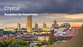  Presentation with new york - Cool new PPT theme with albany-new-york-usa-skyline backdrop and a gray colored foreground