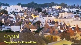  Presentation with night - Theme consisting of alberobello-italy-with-trulli-houses background and a tawny brown colored foreground