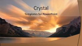  Presentation with banff national park - Colorful PPT layouts enhanced with forest in canada at sunrise backdrop and a coral colored foreground