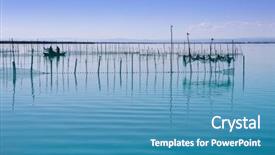  Presentation with wetlands - Theme featuring albufera lake from valencia spain background and a teal colored foreground