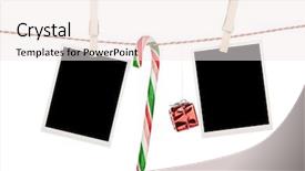  Presentation with cane - Amazing slides having album christmas - blank photo frames and candy backdrop and a white colored foreground