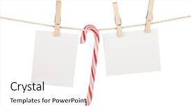  Presentation with cane - Colorful slide set enhanced with album christmas - blank photos and candy cane backdrop and a pink colored foreground