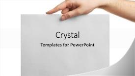 Presentation with white sheet - Audience pleasing theme consisting of album format - male hand holding clean sheet backdrop and a light gray colored foreground