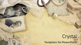  Presentation with old memories - Presentation theme featuring album - old memories - original accessories background and a lemonade colored foreground