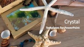  Presentation with album - PPT layouts enhanced with album reminiscent of the summer background and a coral colored foreground