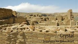 Presentation with native american - Slide deck featuring albuquerque - native american stone ruins background and a  colored foreground
