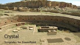  Presentation with albuquerque - PPT theme consisting of albuquerque - native american stone ruins background and a  colored foreground