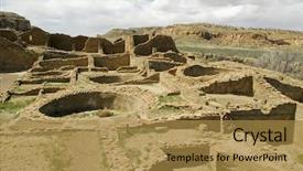  Presentation with native american - Slide deck enhanced with albuquerque - native american stone ruins background and a gold colored foreground