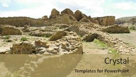 Presentation with native american - PPT theme featuring albuquerque - native american stone ruins background and a  colored foreground