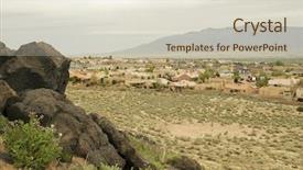  Presentation with desert neighborhood - Beautiful PPT layouts featuring albuquerque - neighborhood in the desert backdrop and a soft green colored foreground