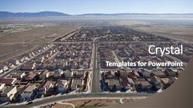  Presentation with neighborhood - Presentation theme enhanced with albuquerque - newly built suburban neighborhood background and a dark gray colored foreground