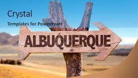  Presentation with albuquerque - Theme featuring albuquerque directional arrow background and a teal colored foreground