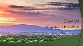  Presentation with albuquerque - Presentation theme having albuquerque-new-mexico-usa-downtown background and a coral colored foreground