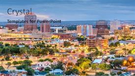  Presentation with albuquerque - Presentation theme consisting of albuquerque-new-mexico-usa-downtown background and a light blue colored foreground