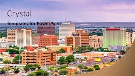  Presentation with albuquerque - Audience pleasing slide deck consisting of albuquerque-new-mexico-usa-downtown backdrop and a light blue colored foreground