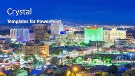  Presentation with albuquerque - Presentation theme with albuquerque-new-mexico-usa-downtown background and a cobalt blue colored foreground