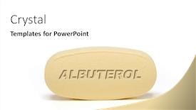  Presentation with pharmaceutical - Slide set consisting of albuterol-pharmaceutical-medicine-pills-tablet background and a white colored foreground