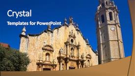  Presentation with community - Slide deck featuring alcala de chivert xivert church background and a ocean colored foreground