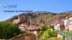  Presentation with ski - Colorful slide deck enhanced with alcala-de-la-selva backdrop and a  colored foreground