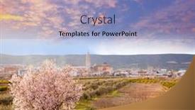  Presentation with community - Cool new presentation design with alcala-de-xivert-chivert backdrop and a ocean colored foreground