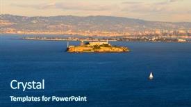  Presentation with san francisco - Cool new presentation with alcatraz island at sunset backdrop and a ocean colored foreground