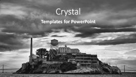  Presentation with san francisco - Presentation design having alcatraz-island-in-san-francisco background and a gray colored foreground