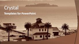  Presentation with pacific island - PPT layouts having alcatraz island in san francisco background and a coral colored foreground
